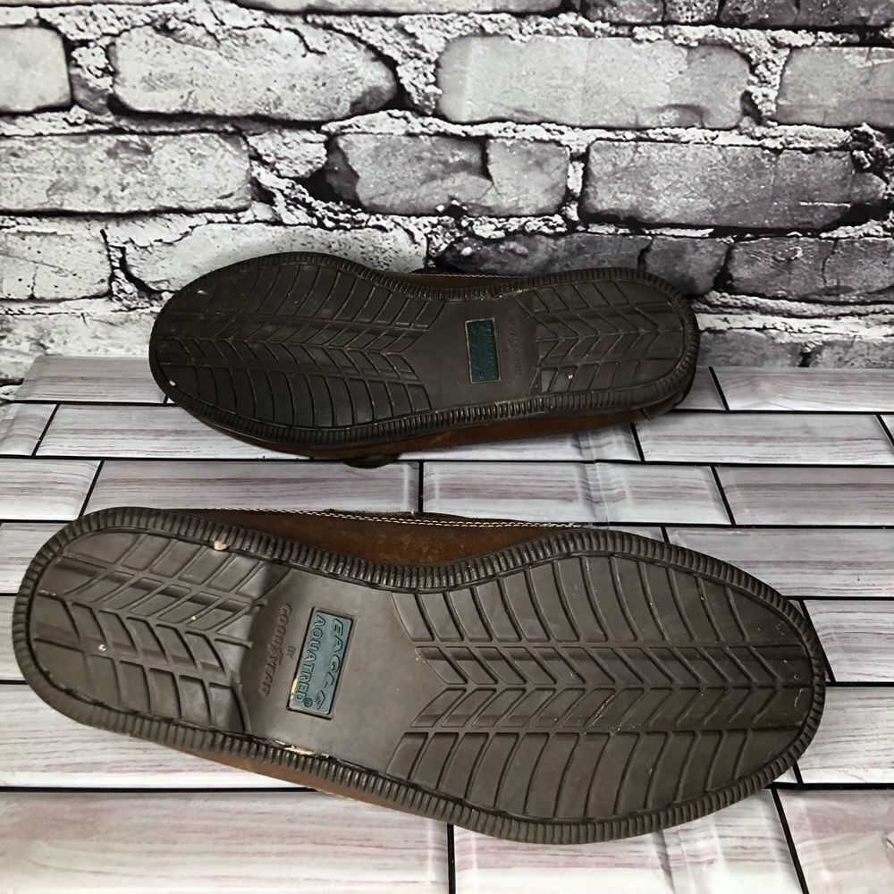 New Terrain Goodyear Brown Genuine Leather Boat Lace Casual Shoes Men Sz 8.5D US - Picture 13 of 15